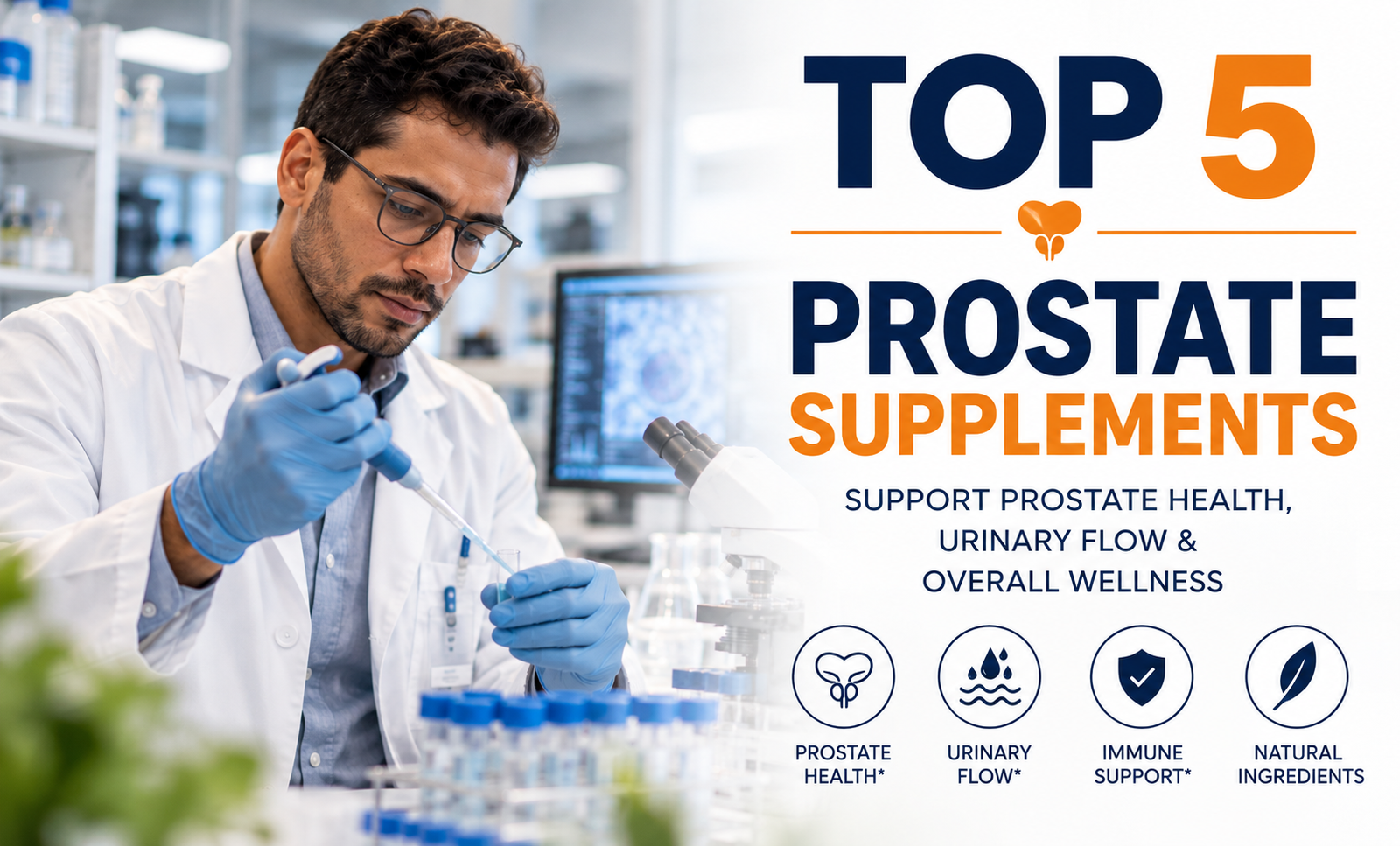 Man researching prostate supplements